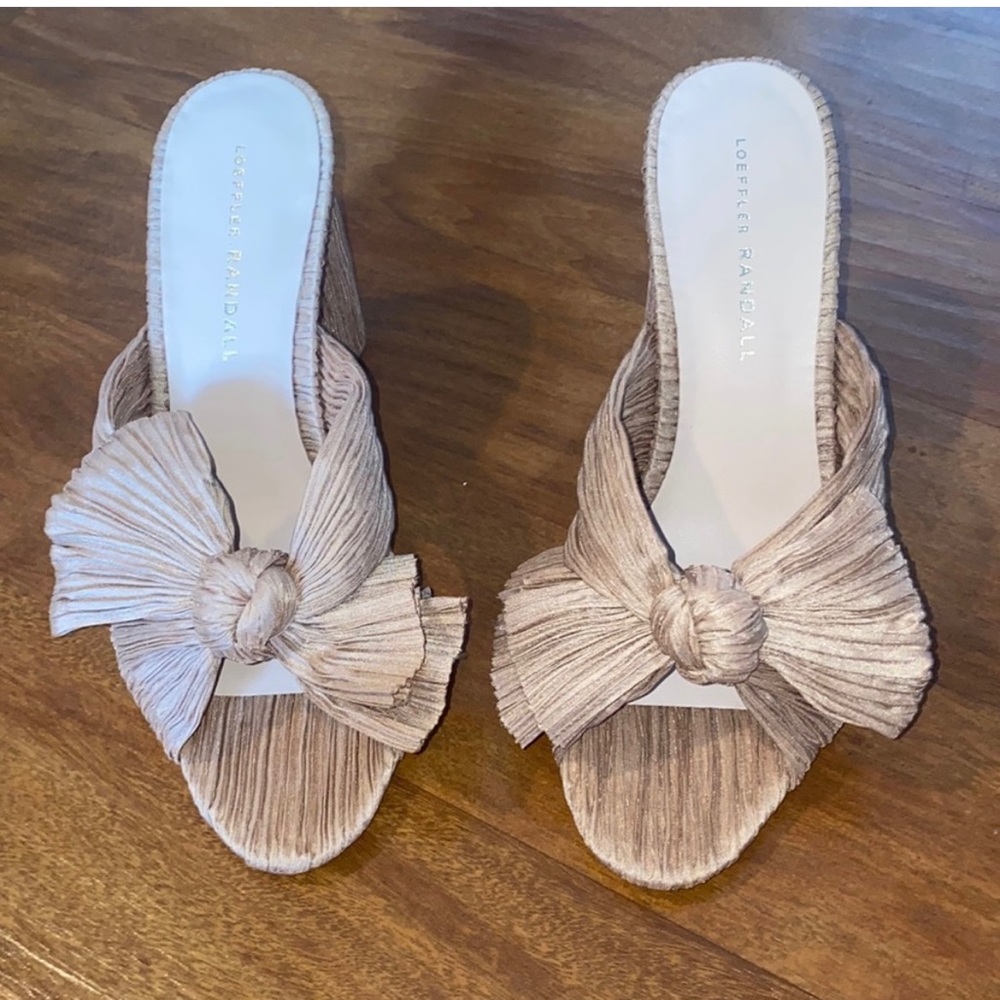 Loeffler Randall Penny Pleated High Heel Slide Knot Mule